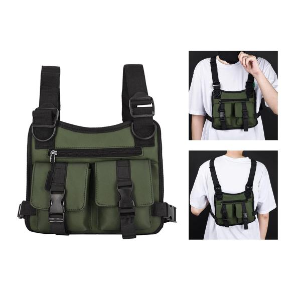 チェストリグバッグ ポーチ ライトバッグ 軽量 防水 男女兼用 グリーン