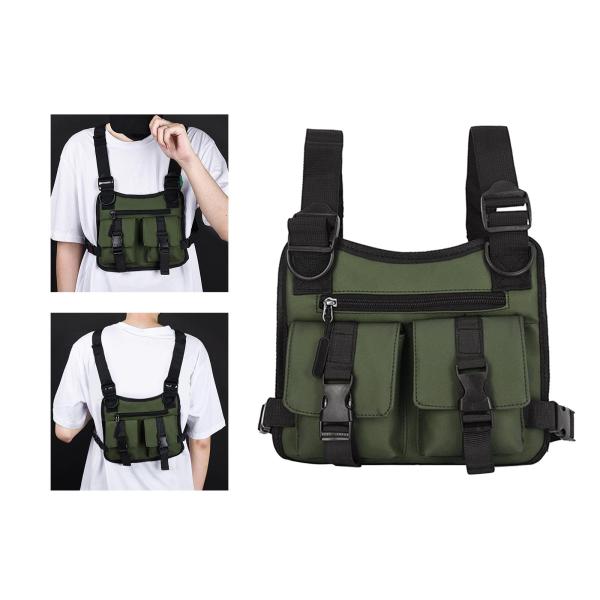 チェストリグバッグ ポーチ ライトバッグ 軽量 防水 男女兼用 グリーン