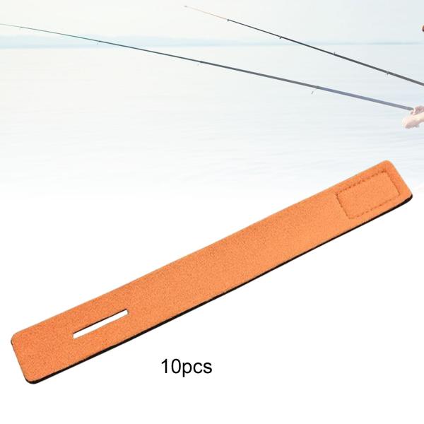 釣り竿ストラップ ラップ釣り竿タイ 銀行釣りガレージ用 10個 オレンジ