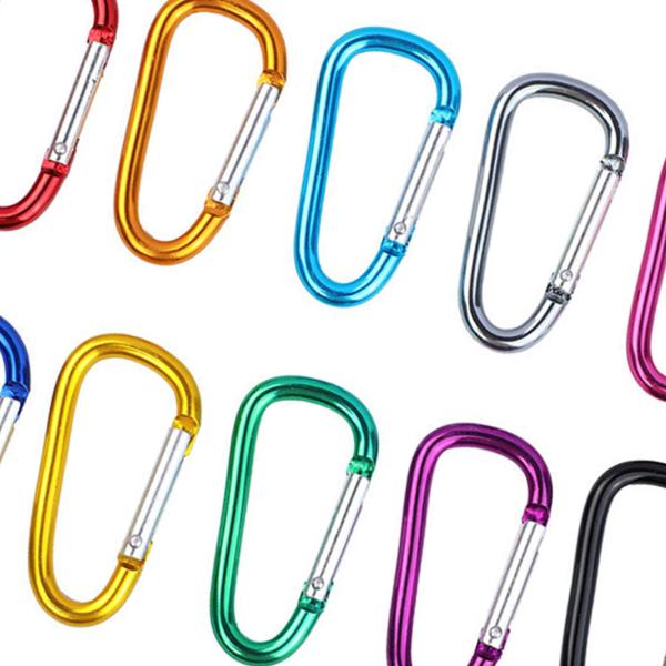 10 個のカラビナ キーチェーン クリップ、 D 型カラビナ フック バックル、スプリング スナップ キーチェーン クリップ
