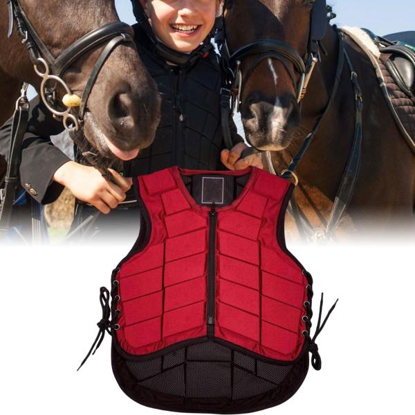 乗馬用プロテクター アクセサリー  プロテクト 乗馬ベスト 子供用 M レッド