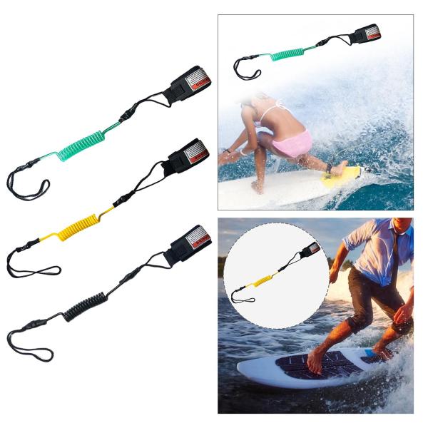 サーフボード リーシュ サーフィン コイル状パドルボード ロープ コード パドルボード リスト ロープ グリーン