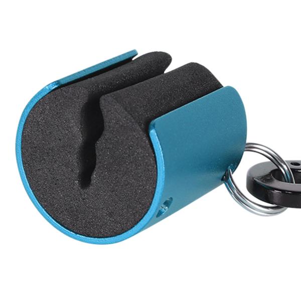 釣り竿ホルダー アルミ合金 キーホルダー付き ポータブル釣り竿ホルダー ブルー