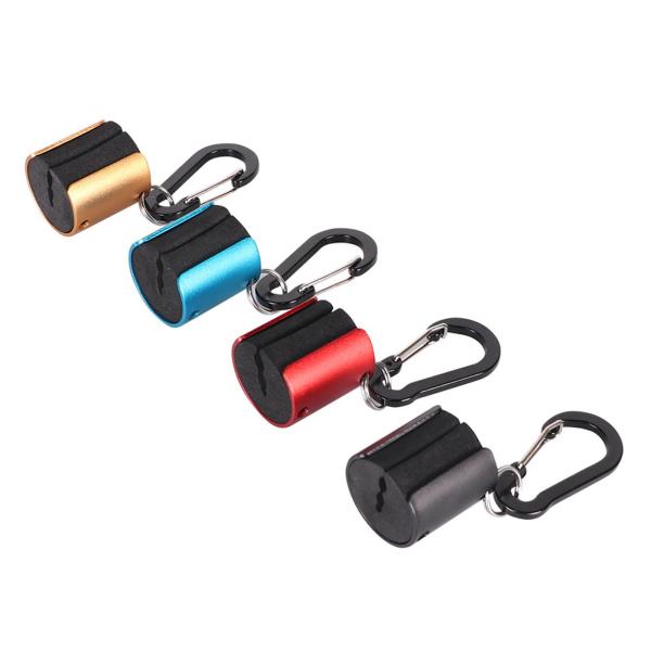 釣り竿ホルダー アルミ合金 キーホルダー付き ポータブル釣り竿ホルダー ブルー