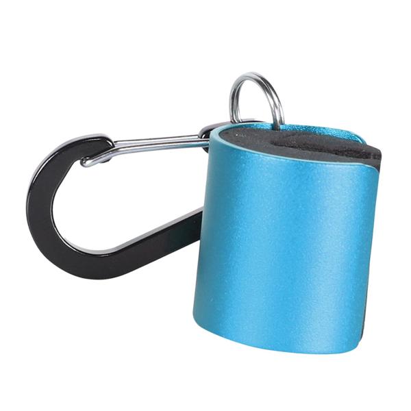 釣り竿ホルダー アルミ合金 キーホルダー付き ポータブル釣り竿ホルダー ブルー