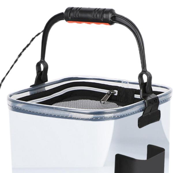 釣りバケツ透明 EVA 水容器釣りガーデニング屋外大型サイドポケット