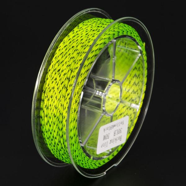 編組フライフィッシングバッキングライン強力なフライフィッシングラインバッキング釣り用イエローブラック 20LB 50 メートル