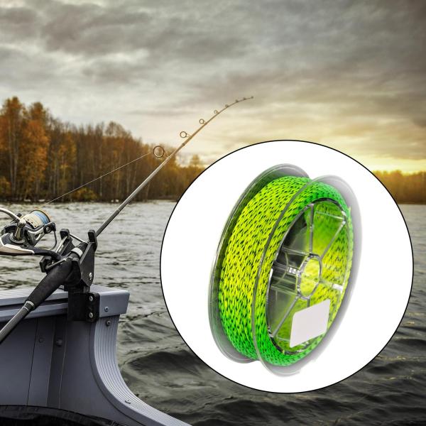 編組フライフィッシングバッキングライン強力なフライフィッシングラインバッキング釣り用イエローブラック 30LB 50 メートル
