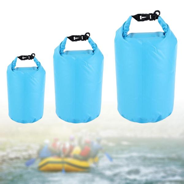 3 個ドライサックバッグロールトップ防水ドライバッグドリフトキャンプカヤックライトブルー