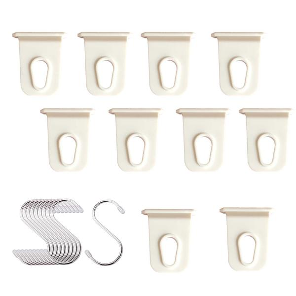 10 個 RV オーニングフック S 字型フックハンガーライト衣類キャンプテント用ホワイト