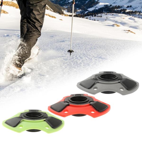 トレッキングポール スノーバスケット 15mm ネジ式取り外し可能な泥ホルダー スキーポールバスケット グレー