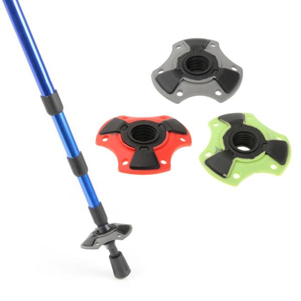 トレッキングポール スノーバスケット 15mm ネジ式取り外し可能な泥ホルダー スキーポールバスケット グレー