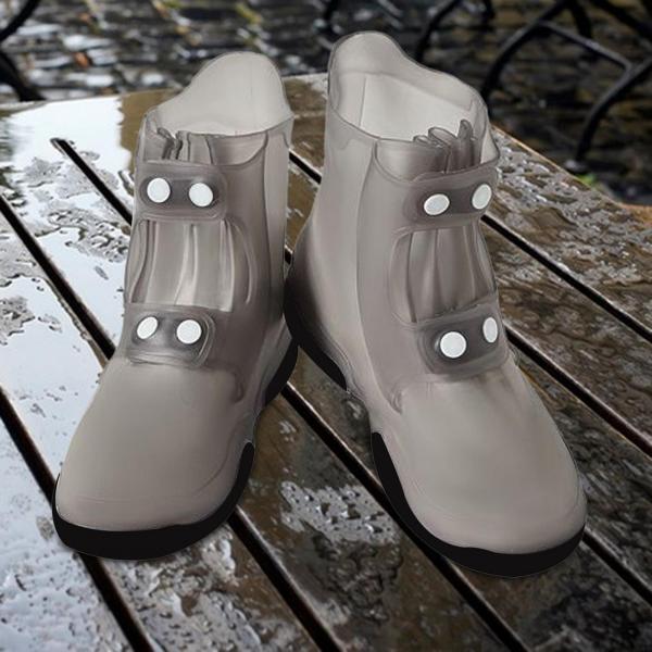 防水シューズカバー 雨用 滑り止め キャンプ サイクリング アウトドア スポーツ用 L グレー