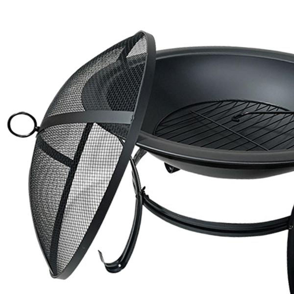 ウッドバーニングファイヤーピットグリルヒーターメタルカバー付き、丸太格子、ファイヤーピット、ファイヤーボウルガーデン裏庭キャンプ用