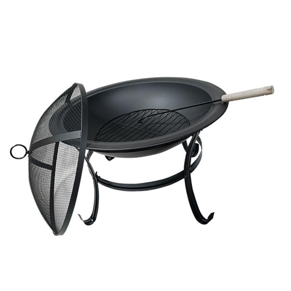 ウッドバーニングファイヤーピットグリルヒーターメタルカバー付き、丸太格子、ファイヤーピット、ファイヤーボウルガーデン裏庭キャンプ用