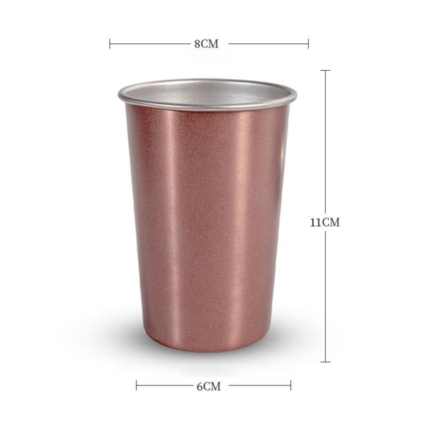 ステンレスカップ 積み重ね可能 ウォーターカップ ウォータータンブラー 旅行用 日常用 ラージ ゴールド