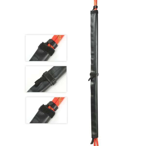 アウトドア  クライミング ロープ プロテクター ラペリング 登山 懸垂下降用 ブラック 50cm