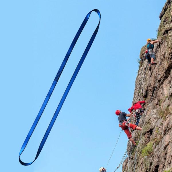 登山スリング ランナー安全ベルト高強度 23kN  クライミング装置 150 センチメートル青