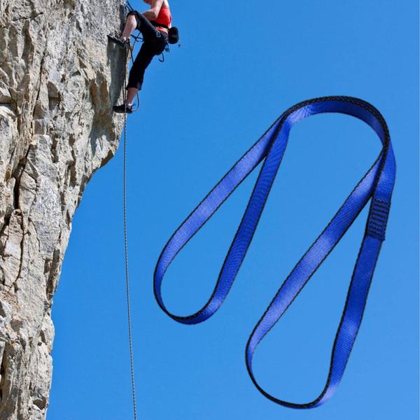 登山スリング ランナー安全ベルト高強度 23kN  クライミング装置 150 センチメートル青