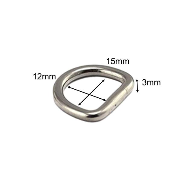 5 個 D リング極厚ハードウェアバッグリングストラップネクタイトートアクセサリー 0.3 センチメートル x 1.5 センチメートル x 