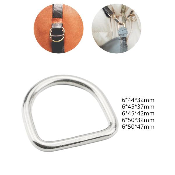 3x D リング バックル メタル ハードウェア ハンモック ハンドバッグ DIY アクセサリー ファスナー 6mmx4.4cmx3.2cm