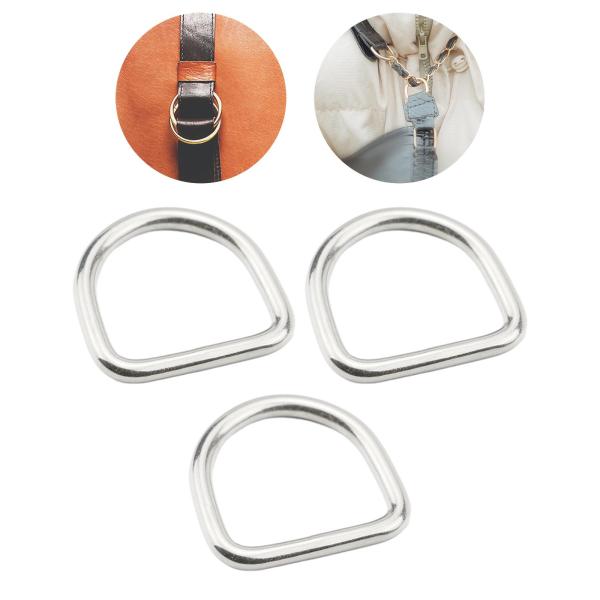 3x D リング バックル メタル ハードウェア ハンモック ハンドバッグ DIY アクセサリー ファスナー 6mmx4.4cmx3.2cm