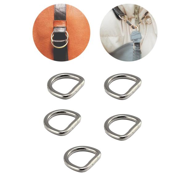 5 個の金属 D リングハンモック財布シームレス鋼リング半円形 D リング 3.5 ミリメートル x 2.68 センチメートル x 2.35