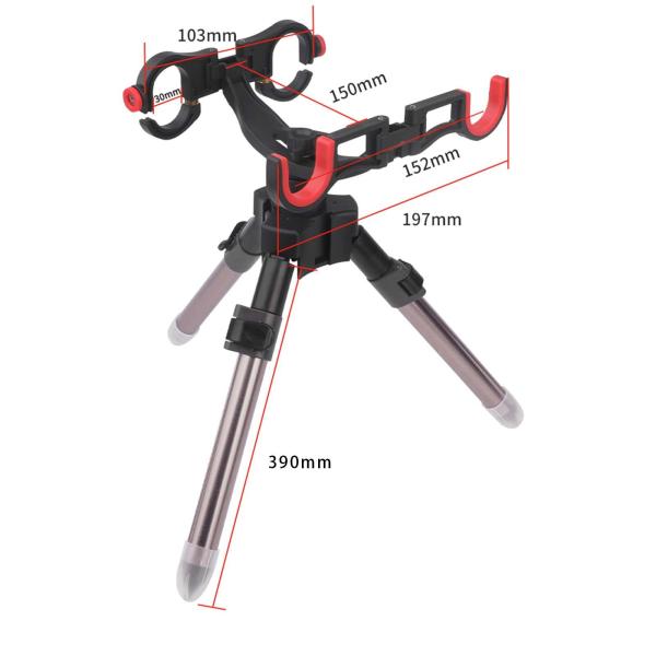 釣り竿三脚ブラケットポータブル釣竿ホルダー船マリンカヤックグレー黒 39 センチメートル