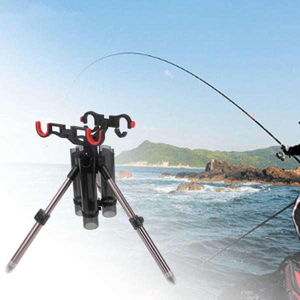 釣り竿三脚ブラケットポータブル釣竿ホルダー船マリンカヤックグレー黒 39 センチメートル