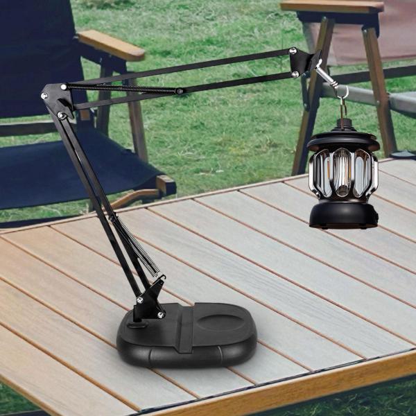 キャンプ用ランタンスタンド、折りたたみ式ランプスタンドフック、ランタンポールハンガー、ガーデンバックパッキング用の調節可能なデスクトップライトホルダー