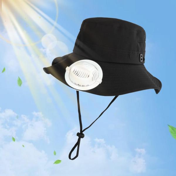 ファン冷却帽子 漁師帽子 ファン付き 通気性 USB充電式 ポータブル 夏用サンハット 冷却ファンハ...
