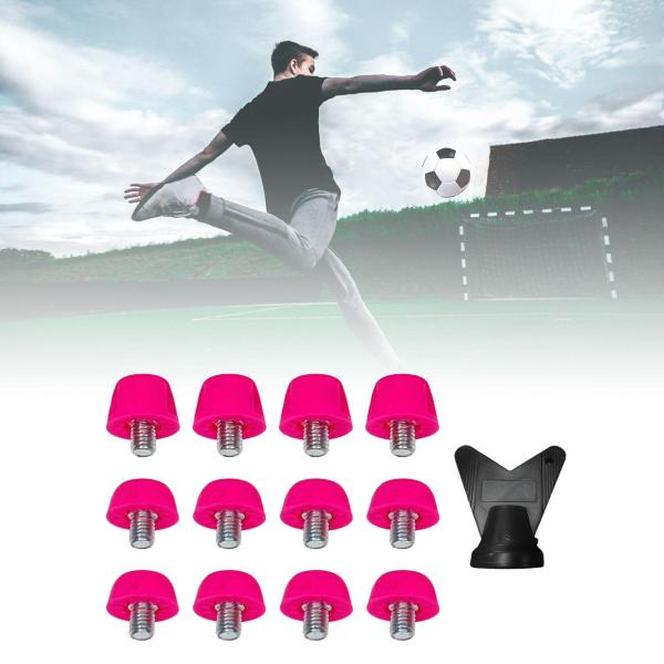 12x フットボールブーツスタッド アスレチックスニーカー 屋内 屋外 スポーツ トレーニング ピンク レッド