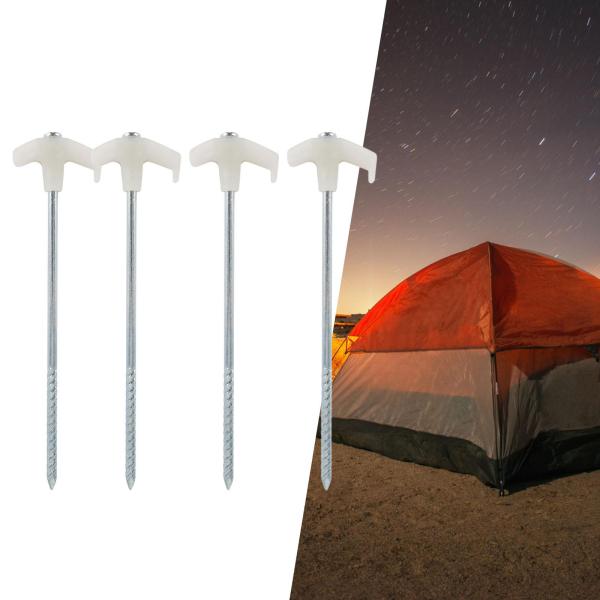 テント杭 4本 テント固定釘 壊れないキャノピー杭 ポータブルテントペグ グラウンド杭 庭 屋外 ピクニック ハイキング用