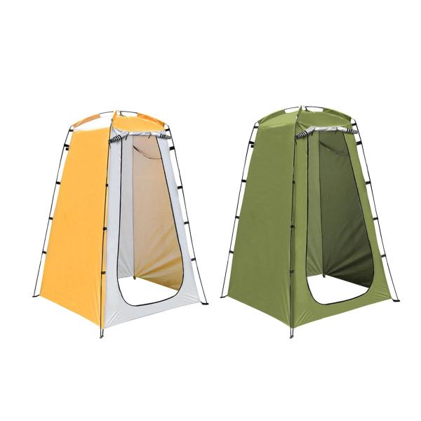 プライバシーテント シェルター ポータブル 屋外トイレテント RV バックパッキング キャンプ用 イエロー