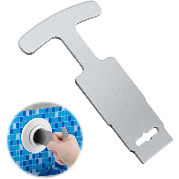 ハンドルグリップ付きプールプラグ取り外しツール、金属製プールカバー取り外しツール