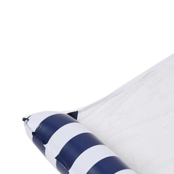 プールハンモックフロート インフレータブルハンモック 休暇用 スイミングプールアクセサリー ダークブルーストライプ