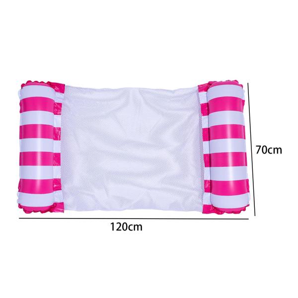 プールハンモック フロート インフレータブルハンモック 休暇用 スイミングプールアクセサリー レッドストライプ