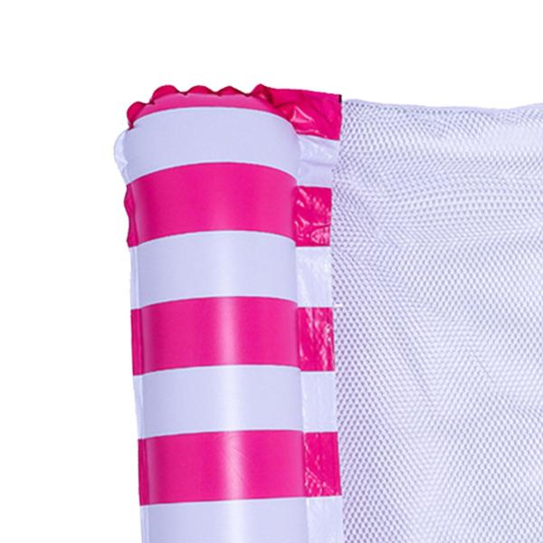 プールハンモック フロート インフレータブルハンモック 休暇用 スイミングプールアクセサリー レッドストライプ