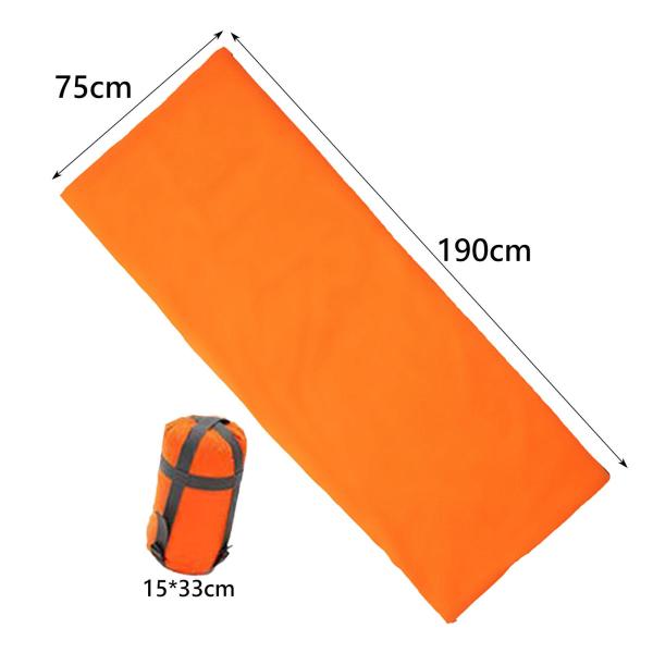封筒型寝袋 シングル寝袋 登山 バックパッキング 緊急用 オレンジ