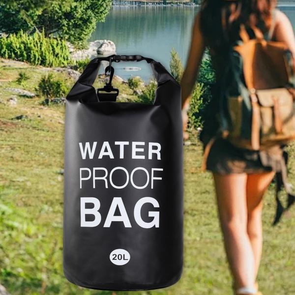 防水ドライバッグ ポータブル防水収納バッグ 釣り キャンプ ビーチ用 20L