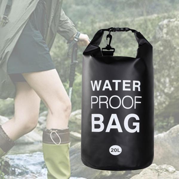 防水ドライバッグ ポータブル防水収納バッグ 釣り キャンプ ビーチ用 20L