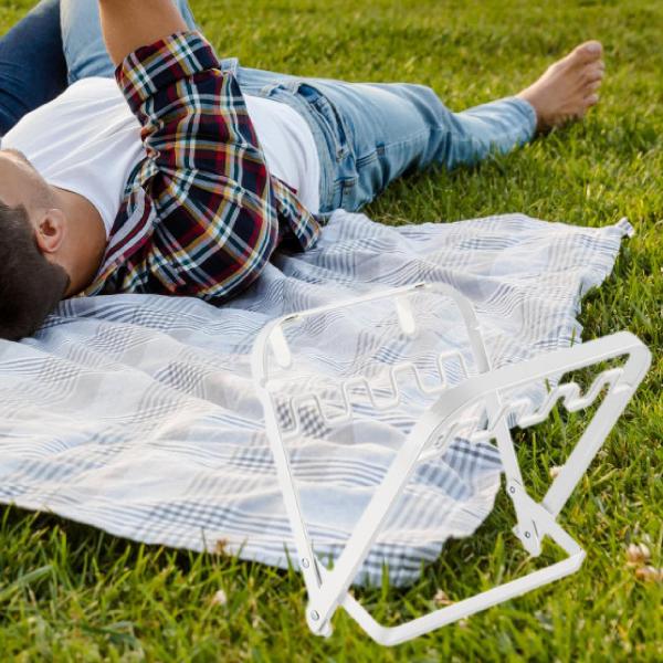 キャンプ用ゴミ袋ホルダー 吊り下げ式ゴミ袋ホルダー キャンプパーティー ピクニック用 ホワイト