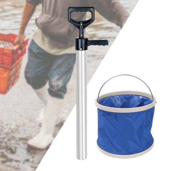 折りたたみ式バケツ付きエビポンプ 海のソーセージ ポンピング シーフードキャッチングデバイス 73cm