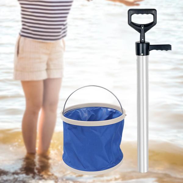 折りたたみ式バケツ付きエビポンプ 海のソーセージ ポンピング シーフードキャッチングデバイス 73cm