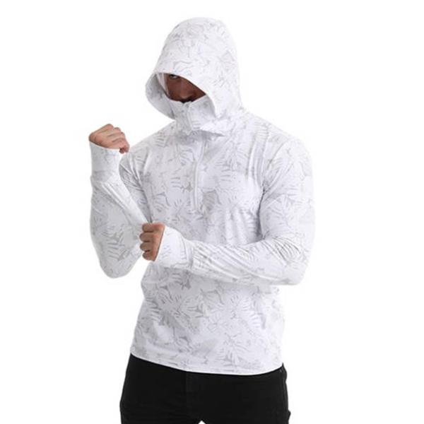 メンズ日焼け止めパーカーシャツラッシュガード夏ハイキングスポーツ2XL