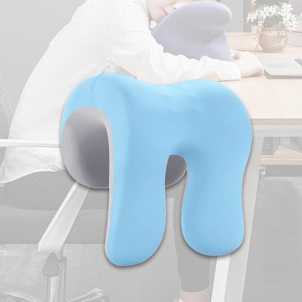 ネッククッション 椅子用レストピロー 男女兼用 軽量 ソフト 昼寝枕 ブルー グレー