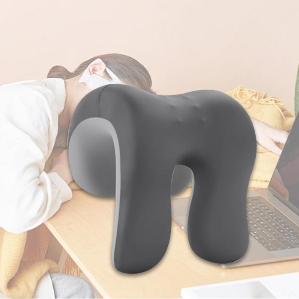 ネッククッション 椅子用レストピロー 男女兼用 軽量 ソフト 昼寝枕 ダークグレーとライトグレー