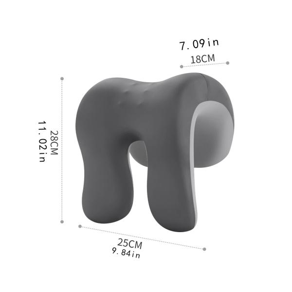 ネッククッション 椅子用レストピロー 男女兼用 軽量 ソフト 昼寝枕 ダークグレーとライトグレー