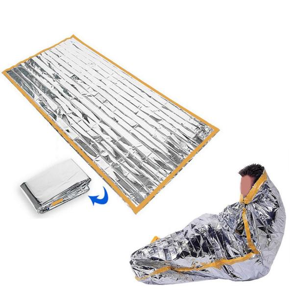 緊急用ブランケット サバイバル 寝袋 キャンプ用品 保温ブランケット 登山 バックパッキング 寒いキャンプ用サバイバルブランケット