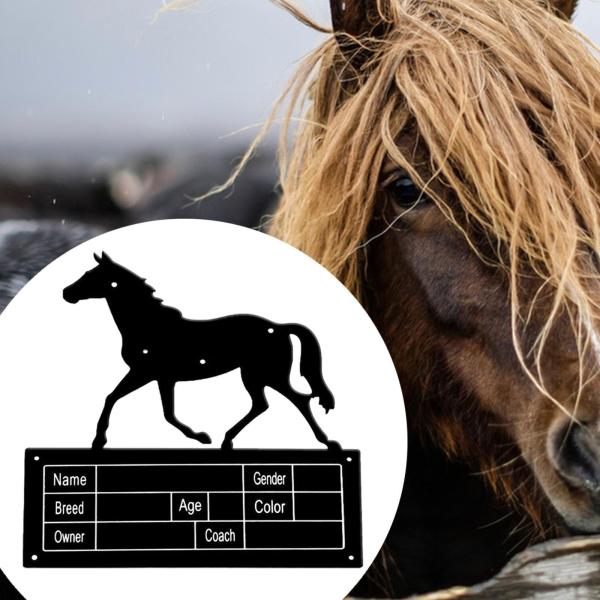 馬小屋名プレート、馬の看板、壁、フェンス用の馬小屋の装飾、馬のギフト、馬の名前の銘板ネームプレート